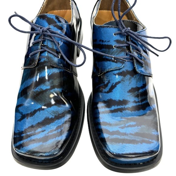 Vintage Zebra Blue Oxford Formal Zoot Suit Dress Shoe Rare OOAK NWOT main image 12